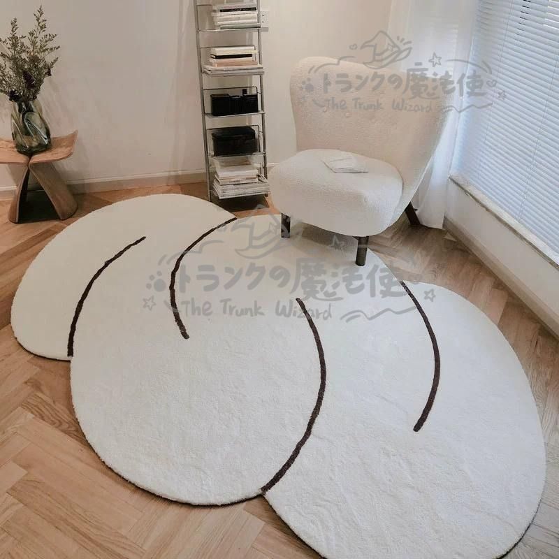 カーペット 敷物 北欧 120×160cm 140×200cm 160×230cm 200×300cm 楕円 円形 おしゃれ ふわふわ インテリア 絨毯 じゅうたん 洗える 滑り止め付き マット CCDT1031p018