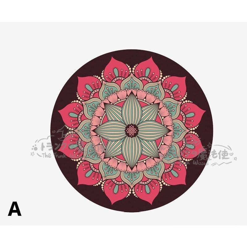 ヨガ マット 曼荼羅 マンダラ ヨガマット 厚手 円形 大判 おしゃれ インテリア フローラル 柄 室内マット ラウンド 滑り止め ケース付 CCDT1031p125