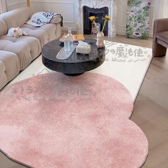 ラグマット ハート形 カシミヤ調 230cm x 160cm おしゃれ かわいい インテリア 北欧 カーペット 絨毯 じゅうたん マット ラグ 滑り止め CCDT1031p013