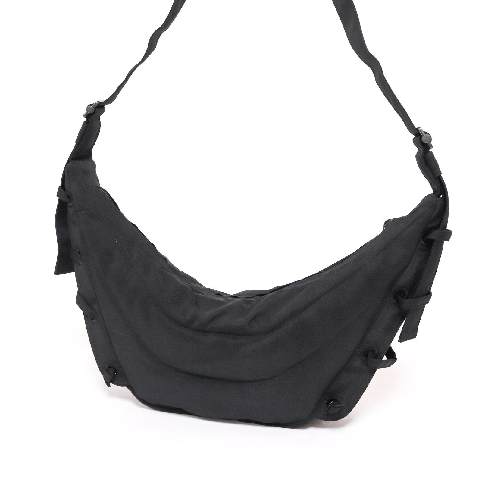 ルメール ショルダーバッグ ボディバッグ メッセンジャーバッグ ソフトゲームバッグ Soft game bag レース 黒 ブラック Black ナイロン LEMAIRE