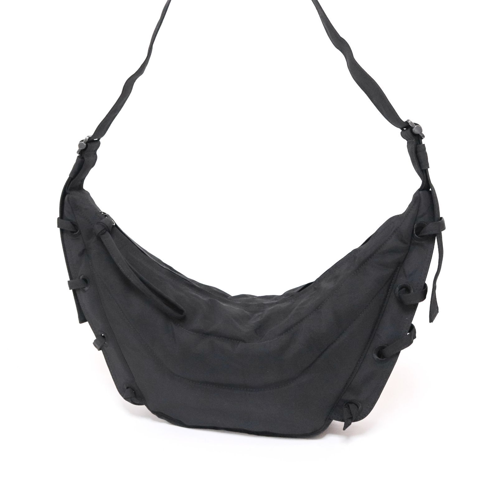 ルメール ショルダーバッグ ボディバッグ メッセンジャーバッグ ソフトゲームバッグ Soft game bag レース 黒 ブラック Black ナイロン LEMAIRE