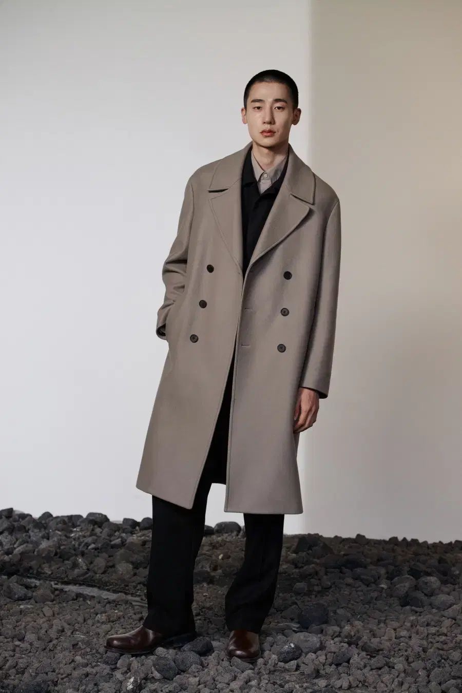 INSILENCE インサイレンス MTR ダブル ブレステッド コート モカ グレー