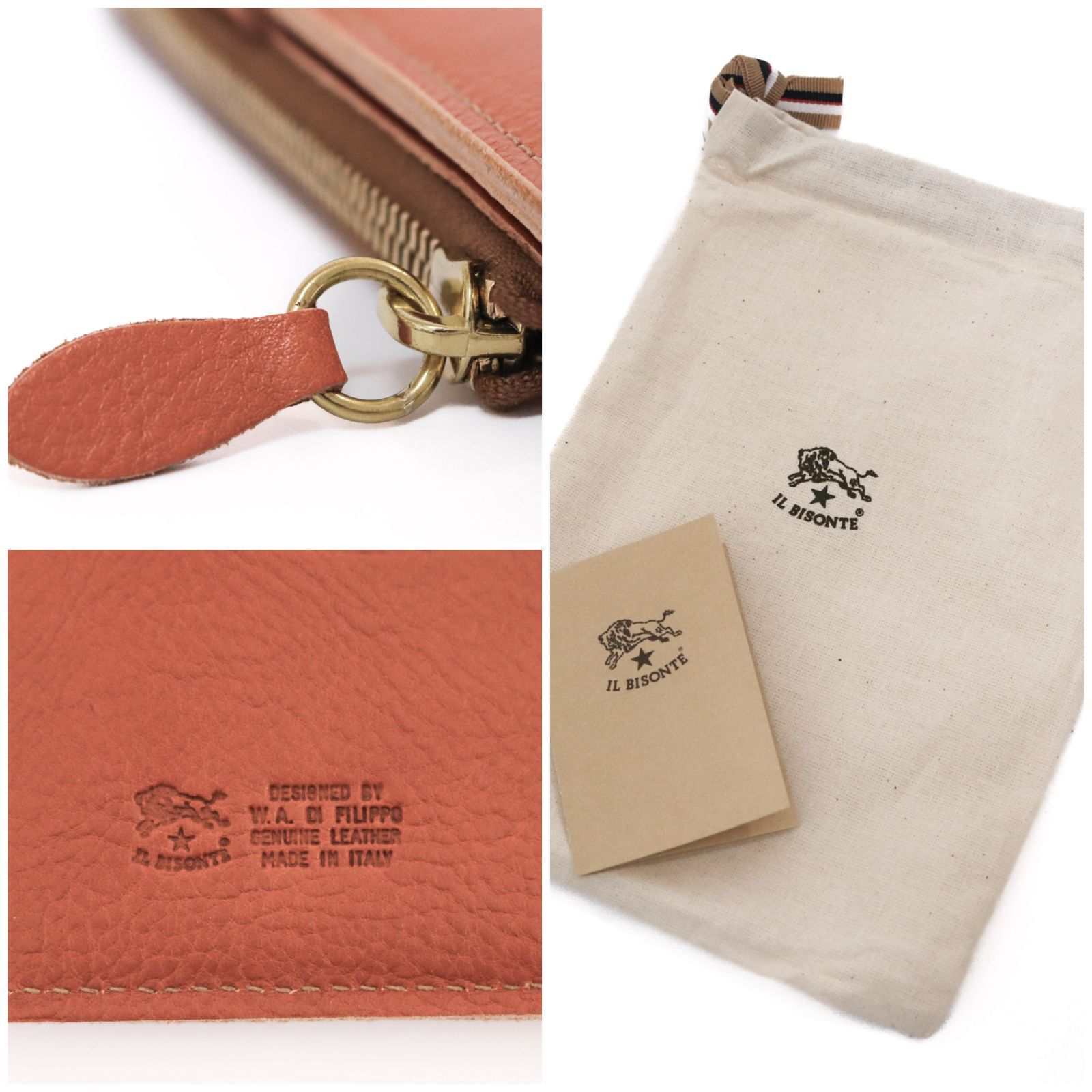 イルビゾンテ 長財布 ロングウォレット 折り財布 ナチュラル キャメル レザー 本革 ILBISONTE 高級感 長財布 