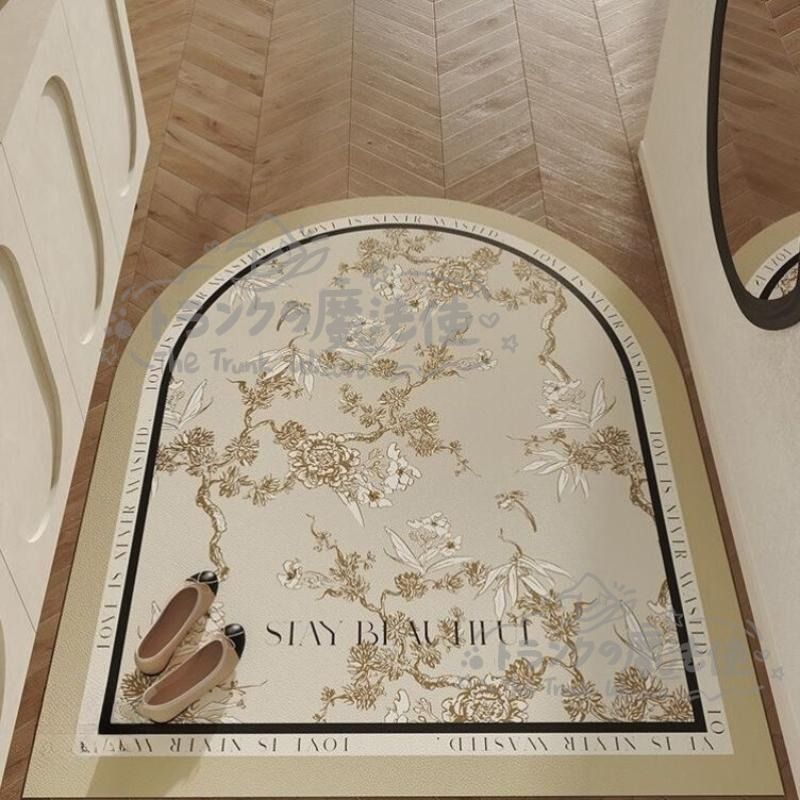 玄関マット 室内 桜 絵柄 デザイン ドアマット 屋外 拭ける 洗える お手入れ簡単 おしゃれ アーチ型 防水 耐油性 エレガント インテリア CCDT1031p077