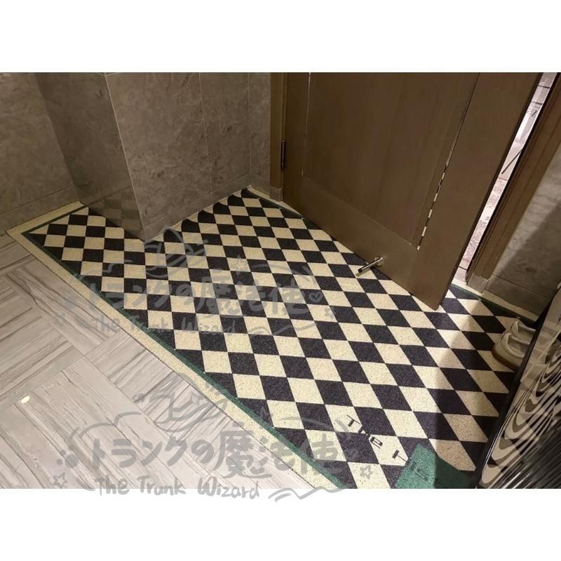 玄関マット ラグ 絨毯 アーガイル柄 フリーカット 滑り止め 洗える お手入れ簡単 おしゃれ シンプル モダン 泥落とし ベランダ 多用途マット CCDT1031p117