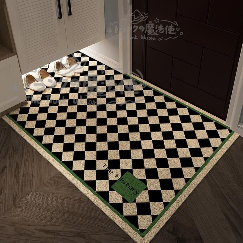 玄関マット ラグ 絨毯 アーガイル柄 フリーカット 滑り止め 洗える お手入れ簡単 おしゃれ シンプル モダン 泥落とし ベランダ 多用途マット p 117