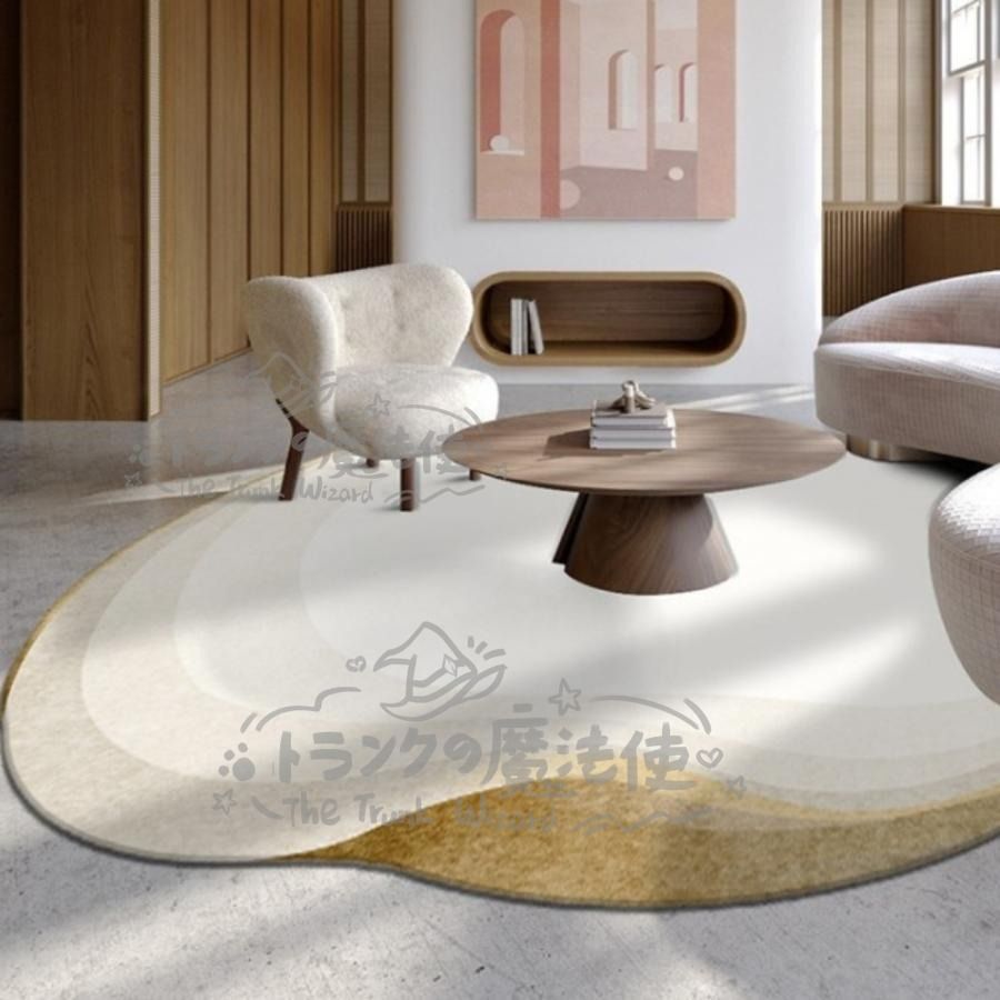 ラグマット グラデーション 円形 ラウンド カーペット 洗える 滑り止め おしゃれ インテリア 140×200 フロアマット リビングルーム CCDT1031p068