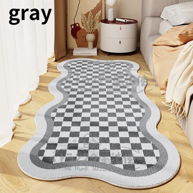 ラグマット カシミヤ調 ブロックチェック 洗える 滑り止め グレー グリーン ブラウン カーペット おしゃれ インテリア リビング 寝室 CCDT1031p097