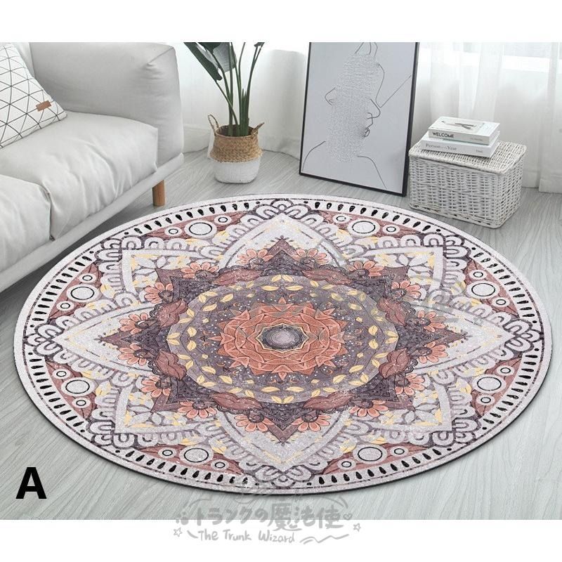 ヨガ マット 曼荼羅 マンダラ カラフル ヨガマット 厚手 円形 大判 おしゃれ インテリア 柄 室内マット ラウンド 滑り止め ケース付 CCDT1031p010