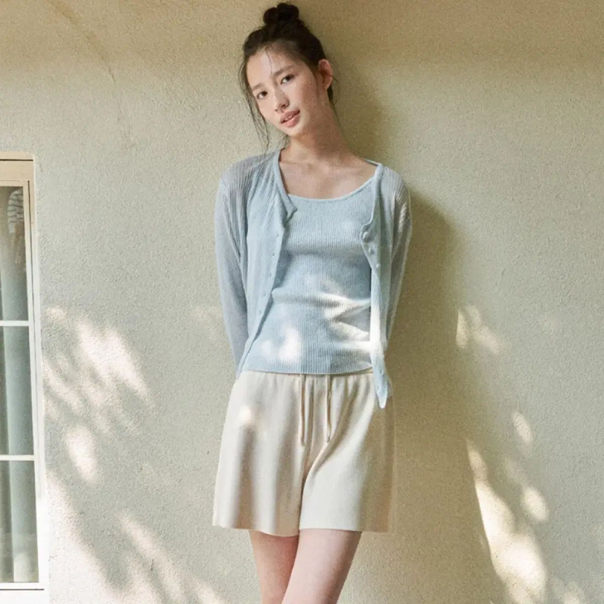 傷なし OFゆい ニットハーフパンツ カーディガンセット