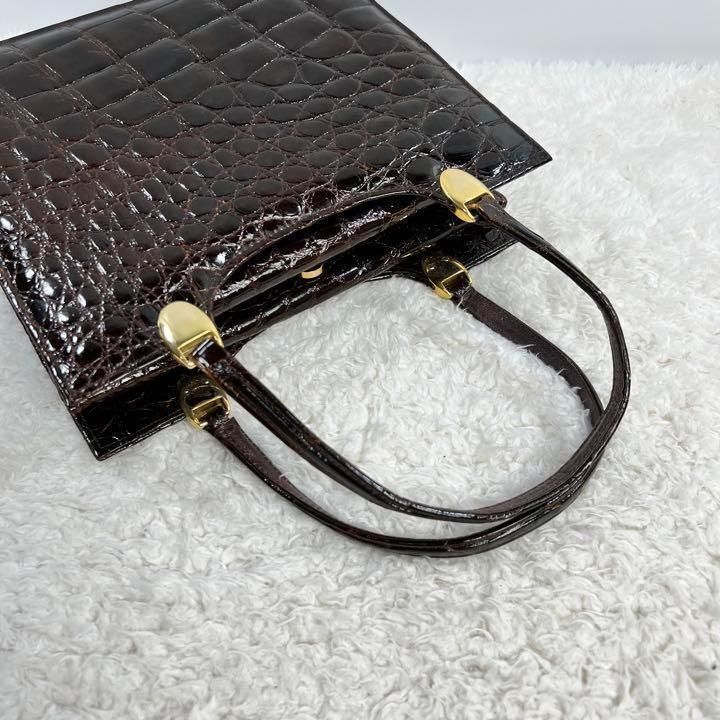 JRA認定 シャイニングクロコダイル ハンドバッグ トートバッグ ワニ DECORATOM_COM_BR