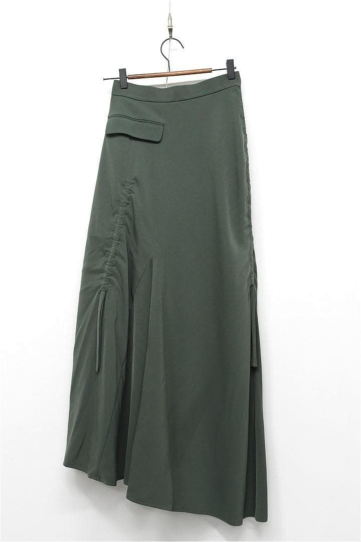 S289 22AW UN3D. アシメギャザースカート アシンメトリー GULLKHAN_COM