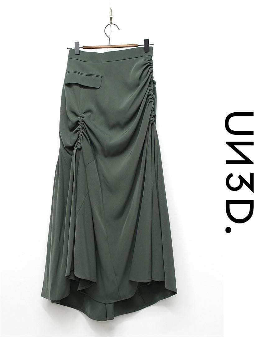 S289 22AW UN3D. アシメギャザースカート アシンメトリー