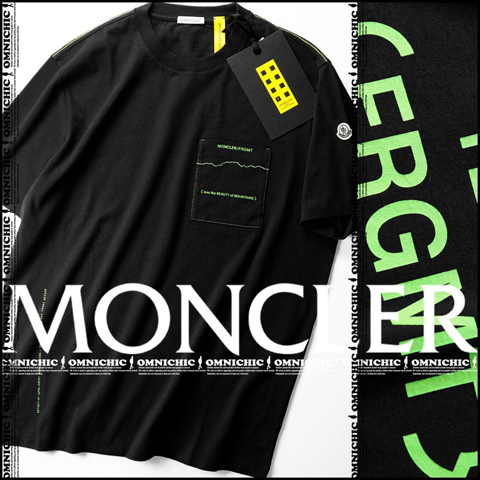 安心の MONCLER GENIUS FRGMT FRAGMENT 藤原ヒロシ モンクレール ジーニアス フラグメント ワッペン ロゴ ビック プリント 刺繍 ポケット Tシャツ M 白 黒
