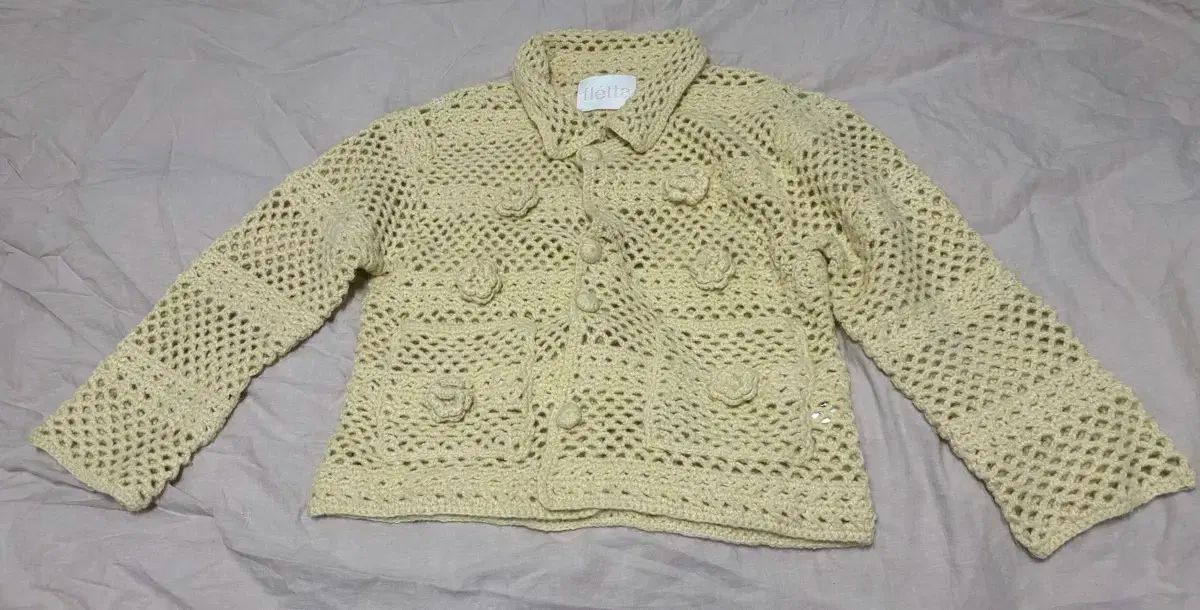 fletta クロシェ カーディガン レモン