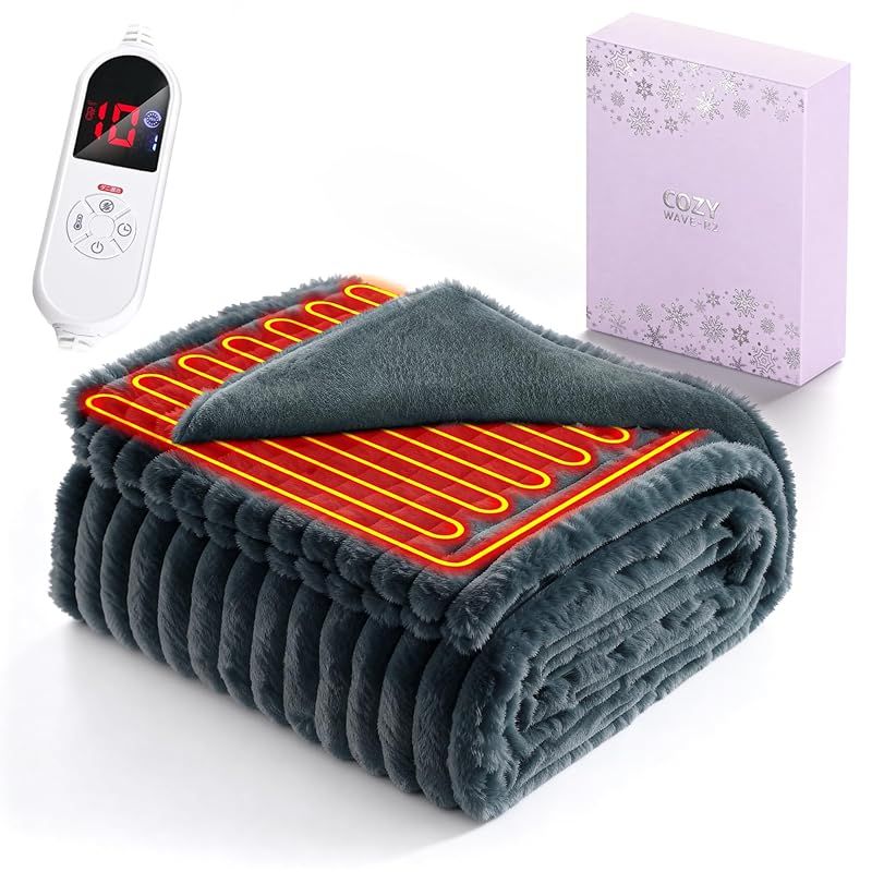 電気毛布 掛け敷き兼用 2025冬新登場 ラビットファー調素材＆フランネル 電気ブランケット タイマー付き 1 12H AI過熱保護機能搭載 10段階温度調節 速暖 節電 99 電磁波カット 頭寒足熱配線 暖房器具 電気ひざ掛け 大判サイズ 省エネ