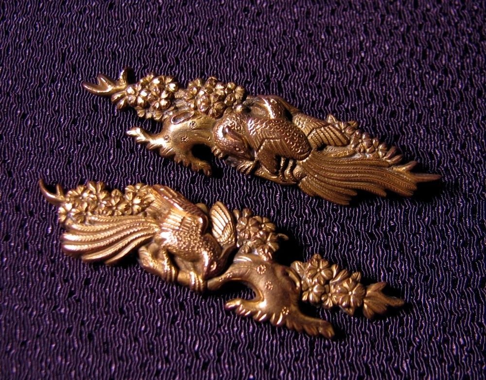 時代 拵金具一作 銀地 4点 刀装具