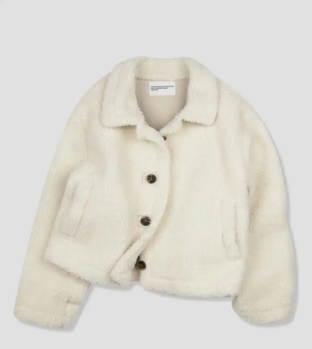 プレイース Studio シープスキン オーバーサイズ スウェード ウール ムートン アウター 白