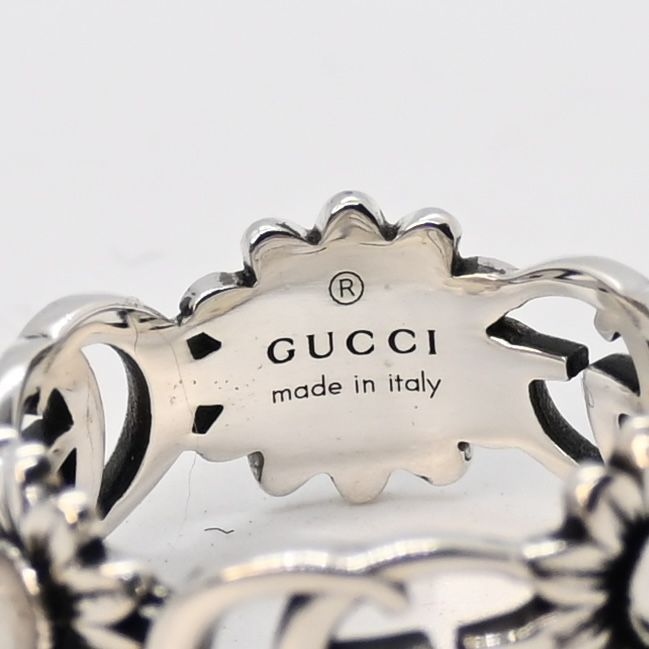 研磨済】GUCCI ダブルG マザー・オブ・パール リング 15.5号 シルバー
