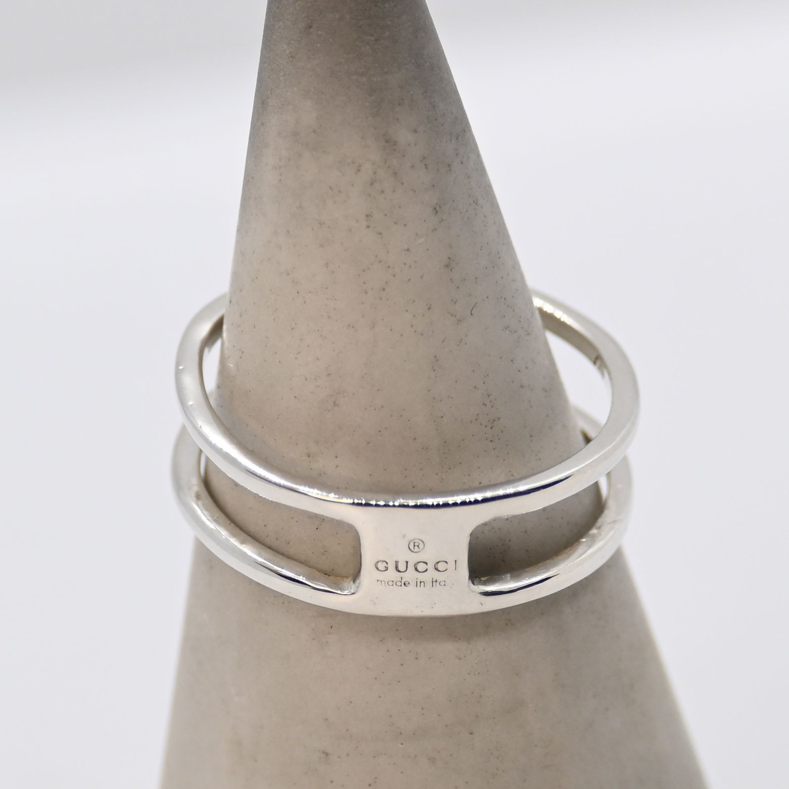 研磨済】 GUCCI インターロッキング リング スリム 12号 指輪 Ag925