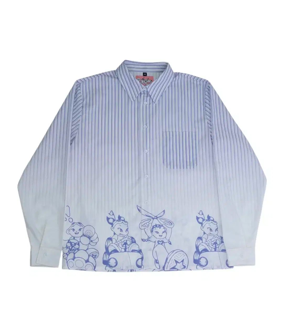 ユミンハ Yuminha フェイクブリーチ ドレスシャツ S