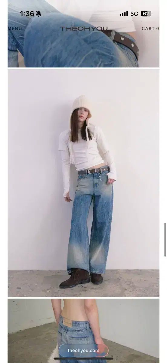 THEOHYOU デニム ワイド パンツ