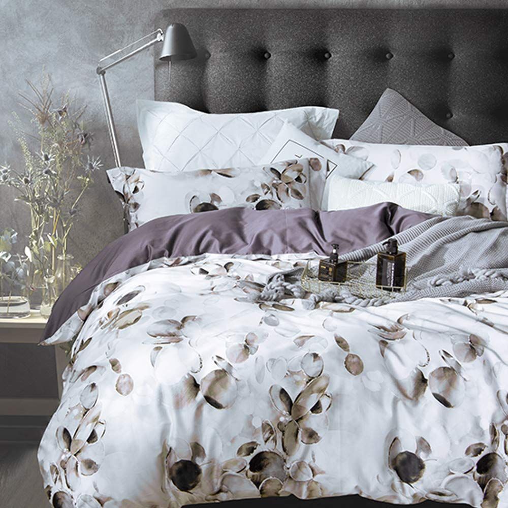 MILDLY エジプト超長綿 布団カバー 4点セット シングル 掛布団カバー ボックスシーツ 枕カバー 2 肌ざわりが良い 通気性に富んで 毎日の快眠で元気に過ごしたい方に シングル Connaught