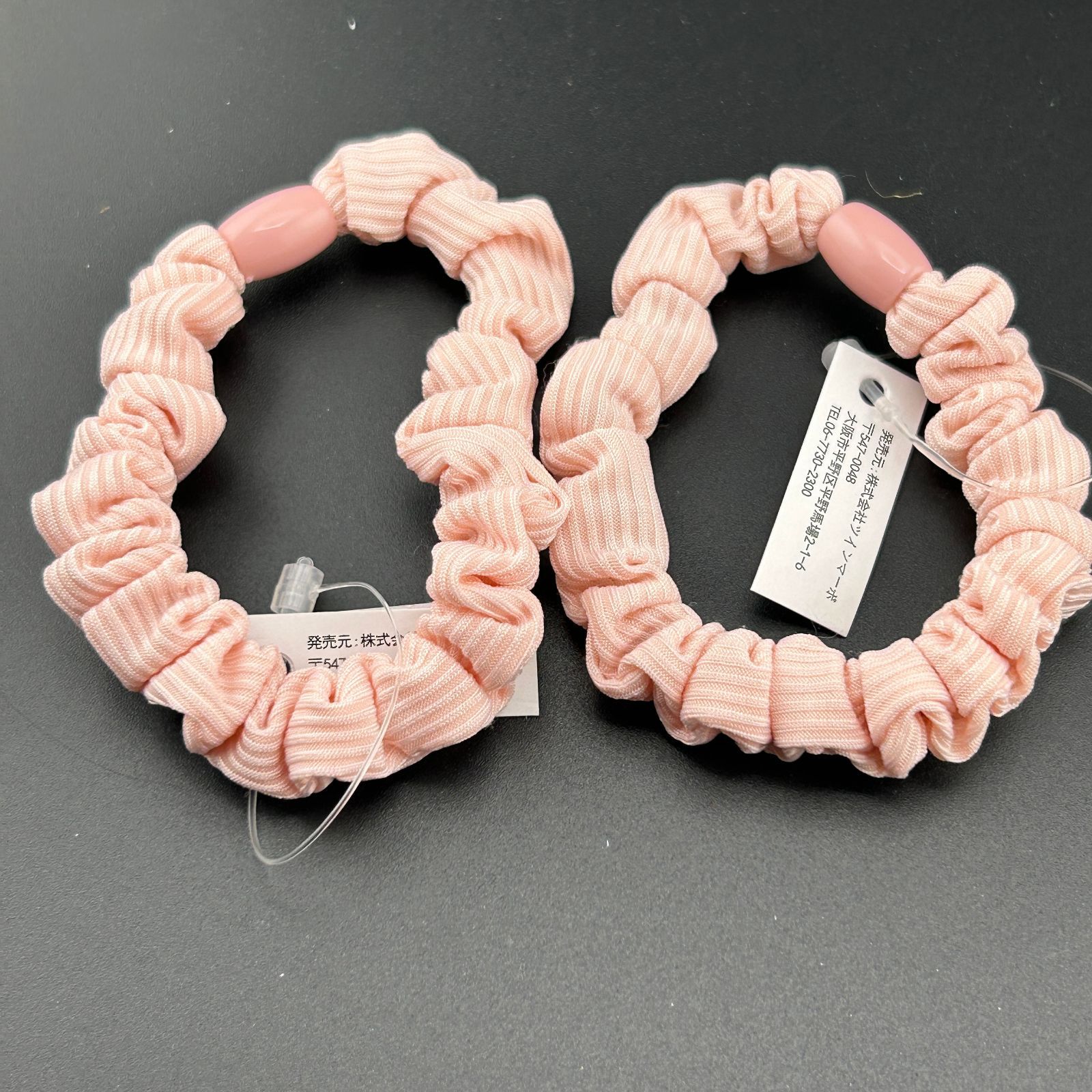 新品】ヘアアクセサリー ヘアゴム 2本 シュシュ ピンク イエロー