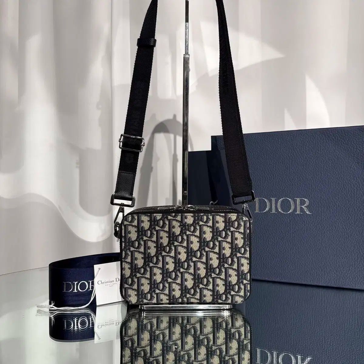 級 Dior オブリーク ジャカード ストラップ ポーチ クロスバック