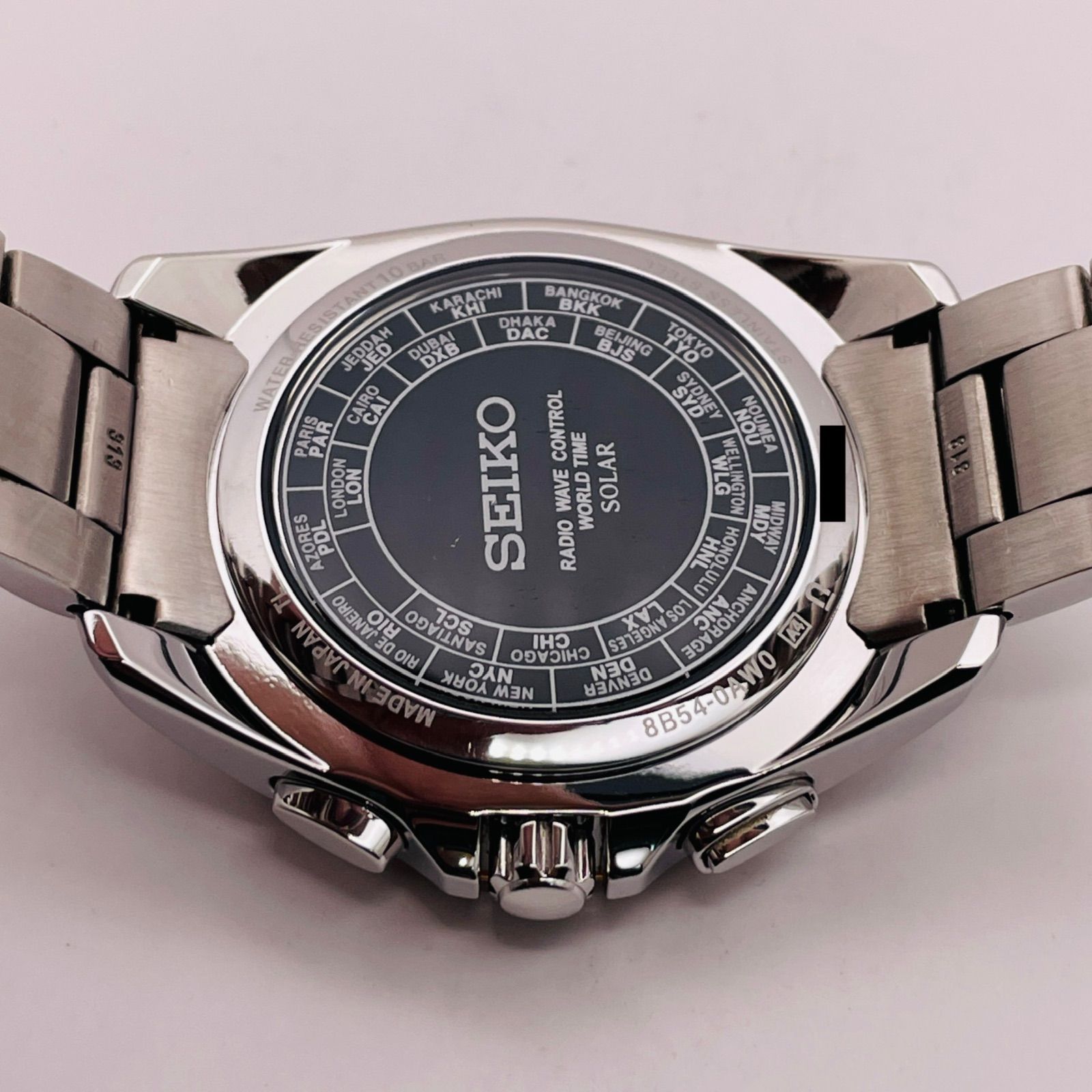 T 705 正常稼動 SEIKO セイコー 電波ソーラー BRIGHTZ ブライツ ワールドタイム モデル SAGA 148 8 B 54-0 AW 0 時計 メンズ ユニセックス