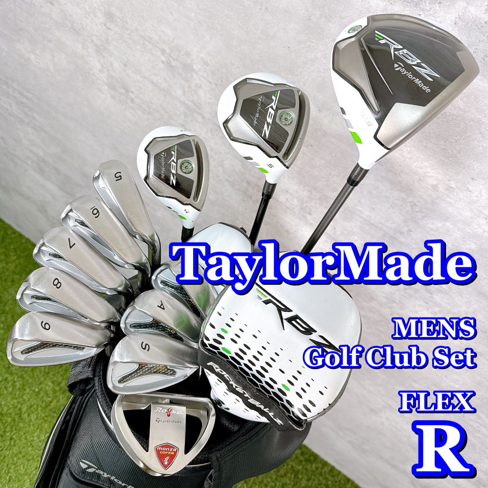 ゴルフクラブセット メンズ TaylorMade テーラーメイド RBZ フルセット 12本 キャディバッグ付き フレックスR 男性 右利き K165
