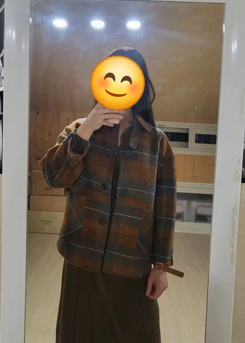 ウール チェックコート