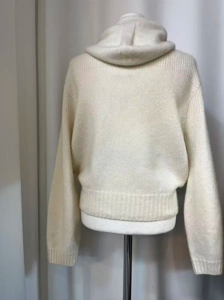 MINE ニット フード ジップアップ カーディガン アイボリー 90