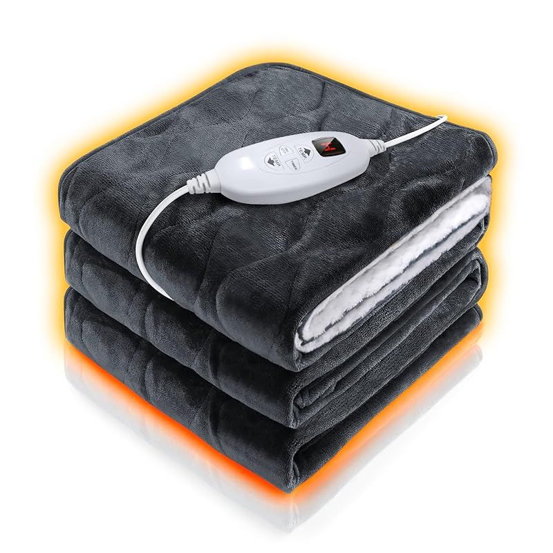 電気毛布 掛け 敷き 北欧風 フランネル素材 電気敷き毛布 160×130cm 大判サイズ 10段階温度調整 10Hタイマー機能 電気ブランケット 厚手生地 均一加熱 速暖 電気ひざ掛け PSE認証済 過熱保護 洗える 加熱毛布 抗菌 防臭 ダニ退治 省 1