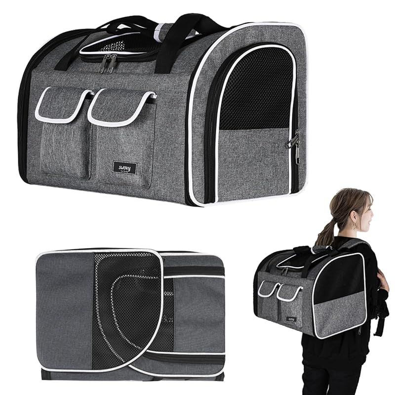 SWOKY ペットキャリーバッグ 犬 猫 カートセット 幅50cm×奥行30cm×高さ