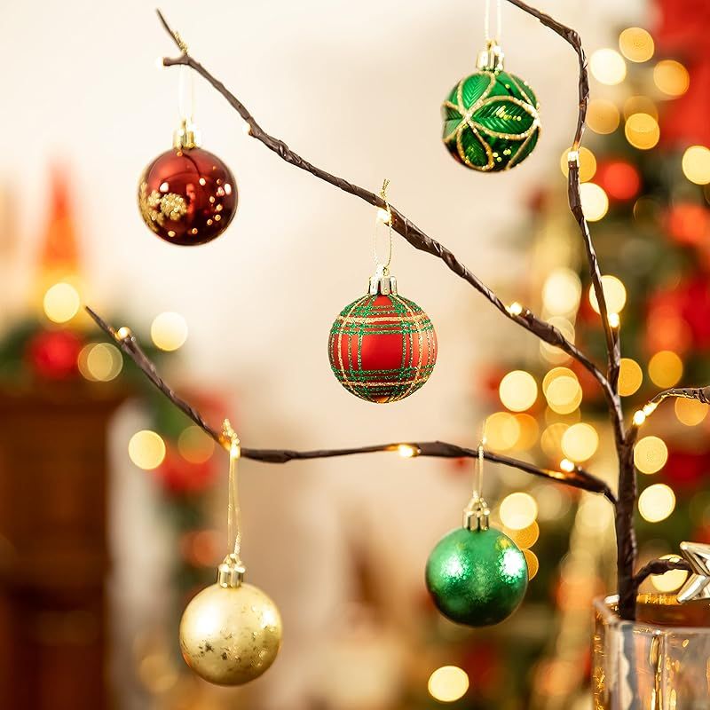 Valery Madelyn クリスマス オーナメント 5cm 35個 セッ ト赤緑金