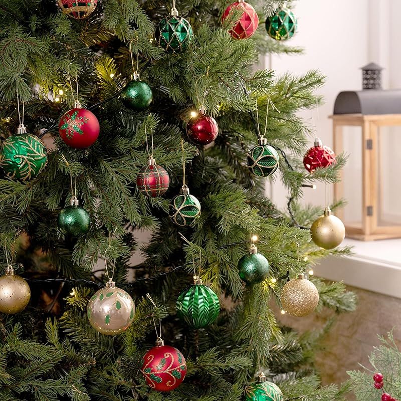 Valery Madelyn クリスマス オーナメント 5cm 35個 セッ ト赤緑金