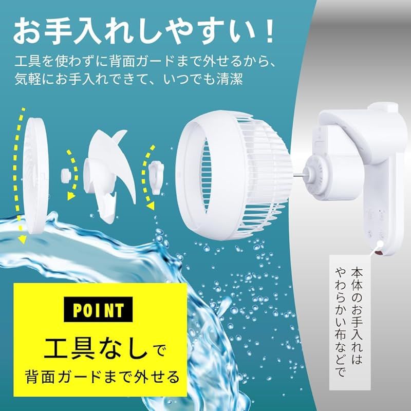 オーム(OHM) サーキュレーター 360°首振り 扇風機 壁掛け・卓上両用式