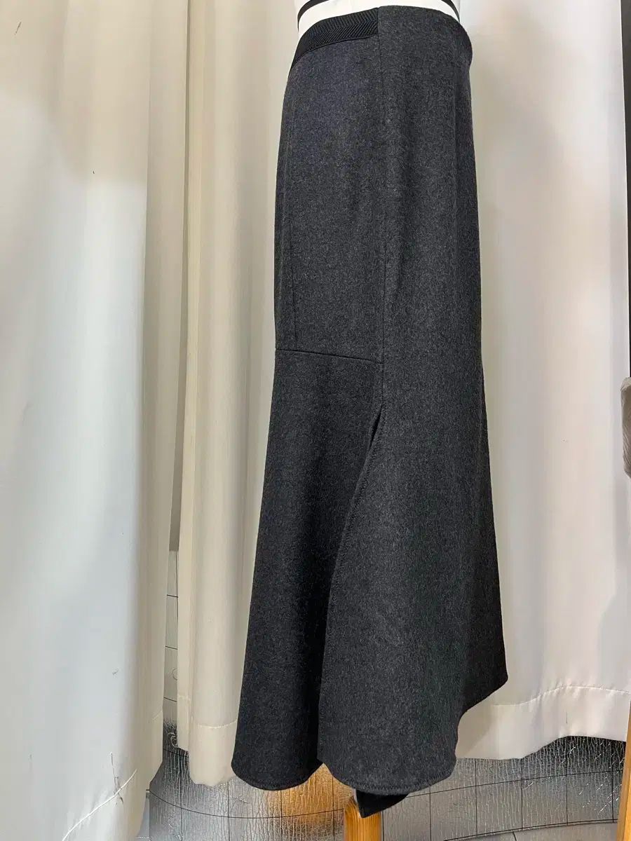 TIME ウール ロング スカート 64-94チャコール