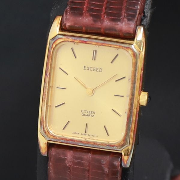 時計 KZ QZ シチズン エクシード 4420-E40727 ゴールド文字盤 レディース腕時計