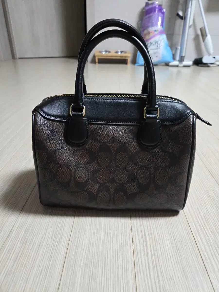 COACH コーチ シグネチャー ミニ ボストンバッグ ブラウン