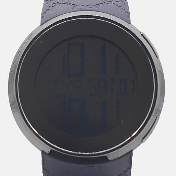 級 稼働 グッチ アイグッチ 316L 11827243 QZ デジタル文字盤 メンズ腕時計 3973200 10KHT KTU ABC17065