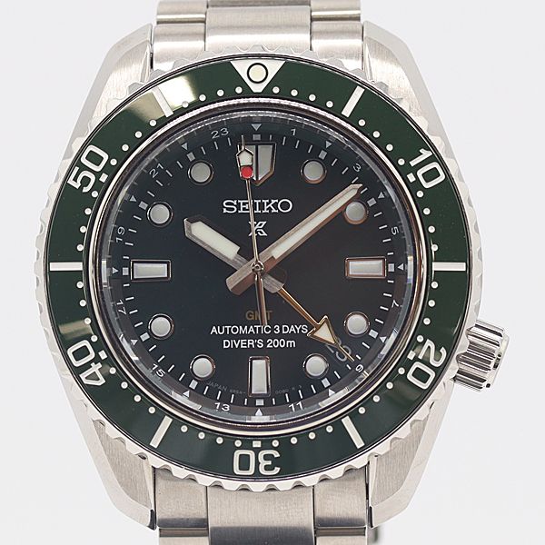 級 稼働 セイコー プロスペックス GMT 6R54-00D0 グリーン文字盤 AT 自動巻 メンズ腕時計 0033110 10KHT KTU ABC17072