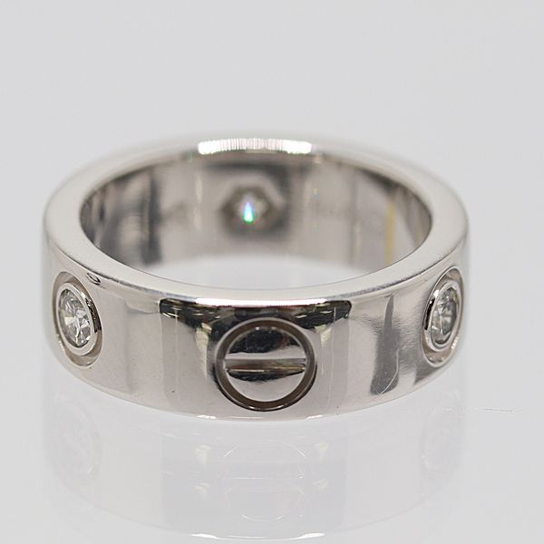 カルティエ ラブリング 750WG ラブリング ハーフダイヤ 46 7.6ｇ ジュエリー 6559410 10KHT AKO ABC17112 SMZ