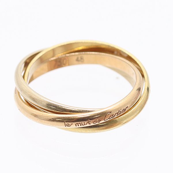 カルティエ トリニティリング 750 48 3.6g ジュエリー 7380010 10KHT AKO ABC KMR 17045