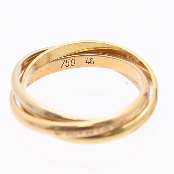 カルティエ トリニティリング 750 48 3.6ｇ ジュエリー 7380010 10KHT AKO ABC KMR 17045