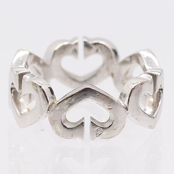 カルティエ リング 750WG Cハート 48 6.2ｇ ジュエリー 5698110 10KHT AKO ABC 17031 KMR
