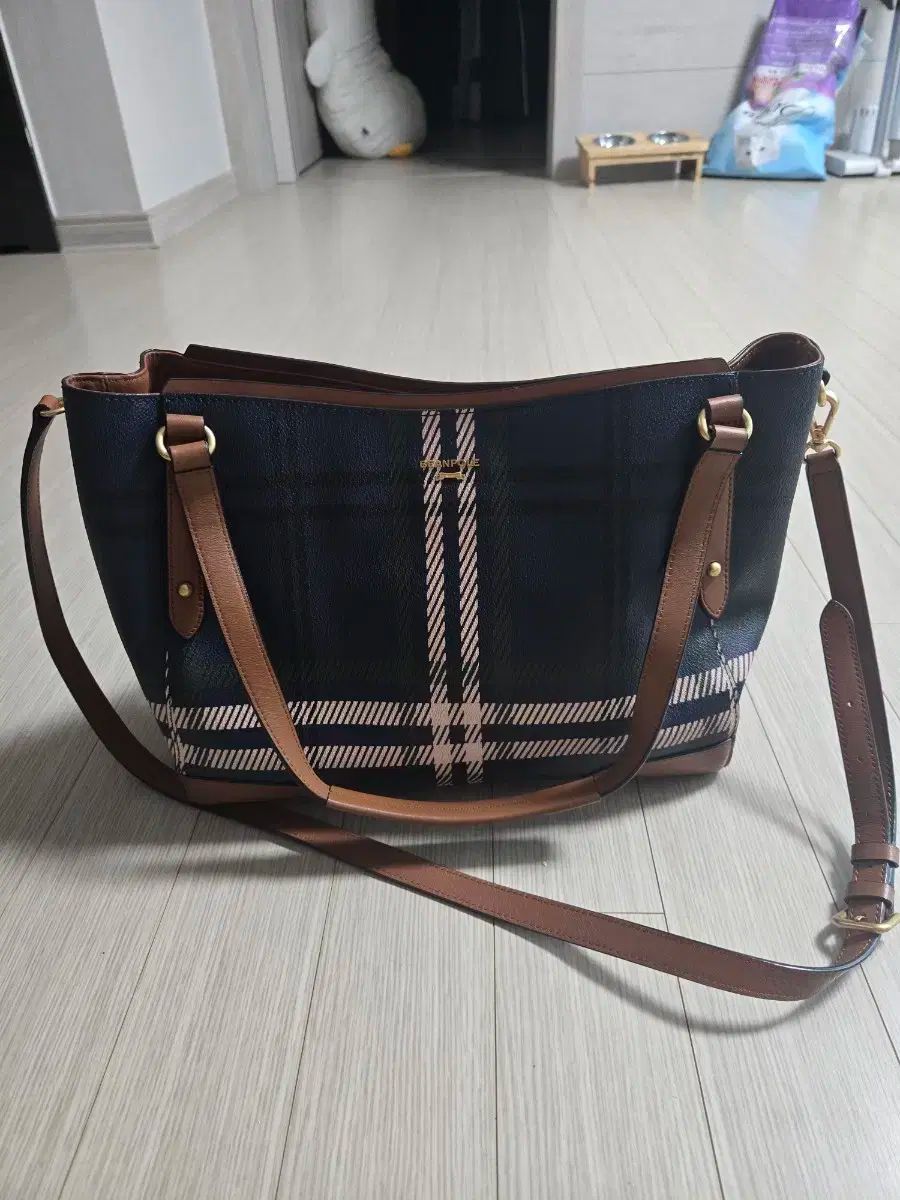 ビーンポール チェック柄 ショルダートートバッグ