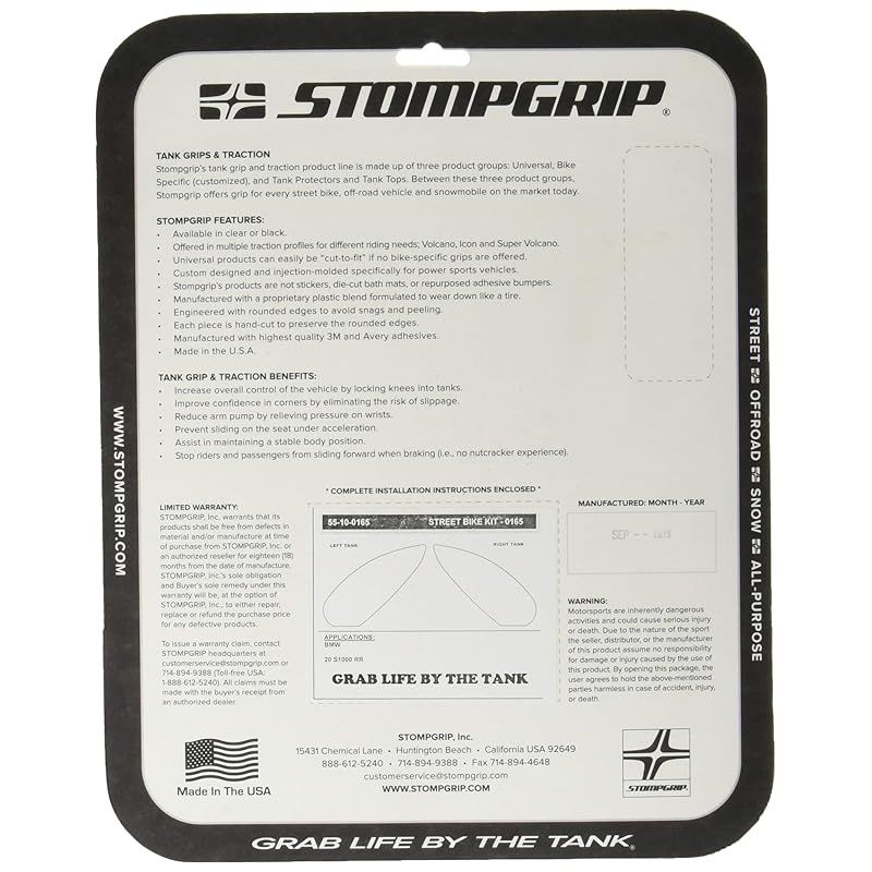 ストンプグリップ トラクションパッドタンクキット VOLCANO クリア S 1000 RR 19-20 55-10-0165 1