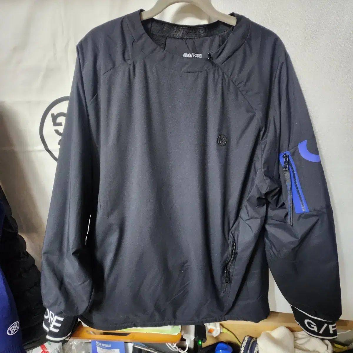 ジフォー G FORE ブラック ウィンドブレーカー プルオーバー XL